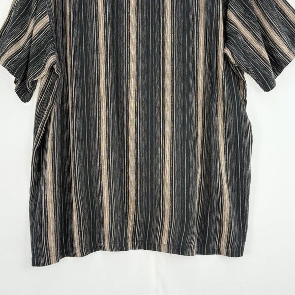 VAN HEUSEN Short Sleeve Cotton Rayon Striped Shirt Men's Size L 16-16.5 - Picture 6 of 11